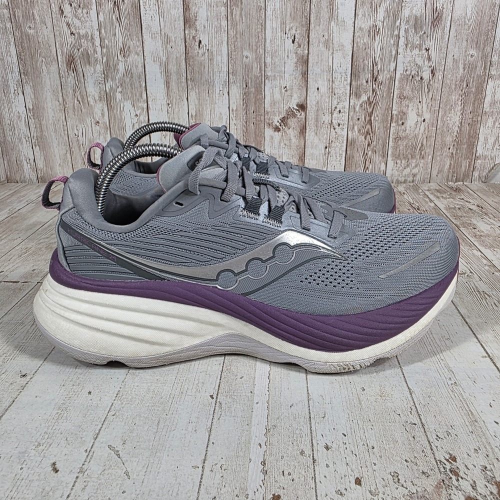 Saucony Hurricane 24 Womens 10 Alloy Mauve Grey Purple Running Shoes S10933-240